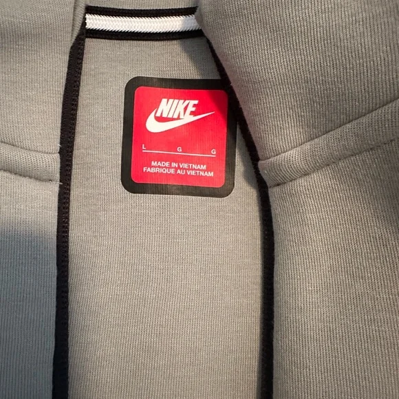 Nike Tech Kids Gray/Green Hoodie with Black Accents Full Zip
